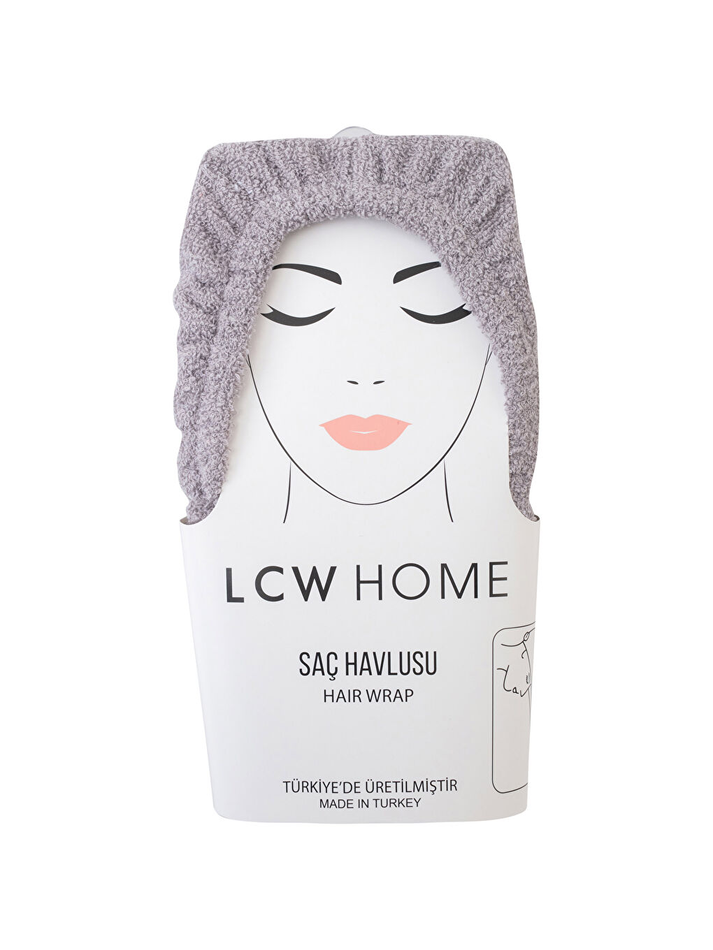 LCW HOME Gri Kadın Düz Saç Havlusu - 3