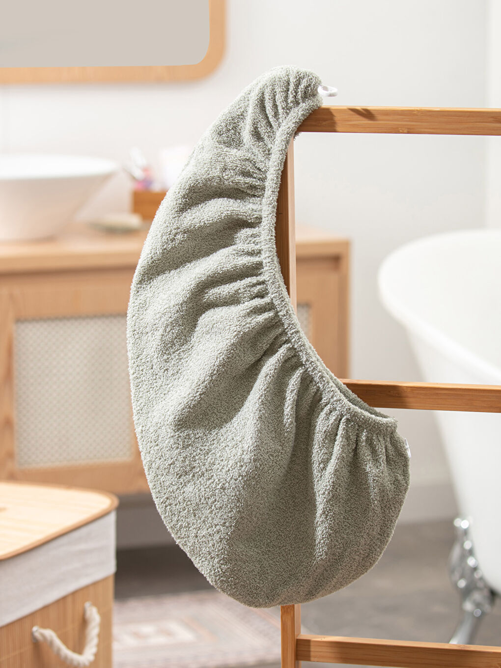 LCW HOME Yeşil Kadın Düz Saç Havlusu