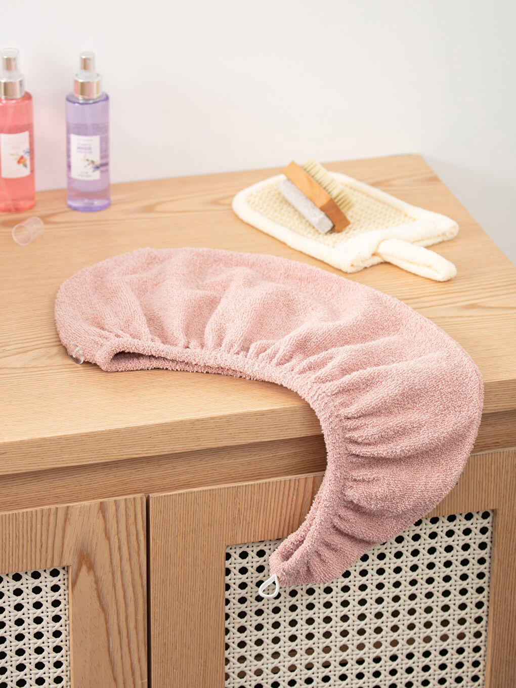 Pembe Kadın Düz Saç Havlusu-1