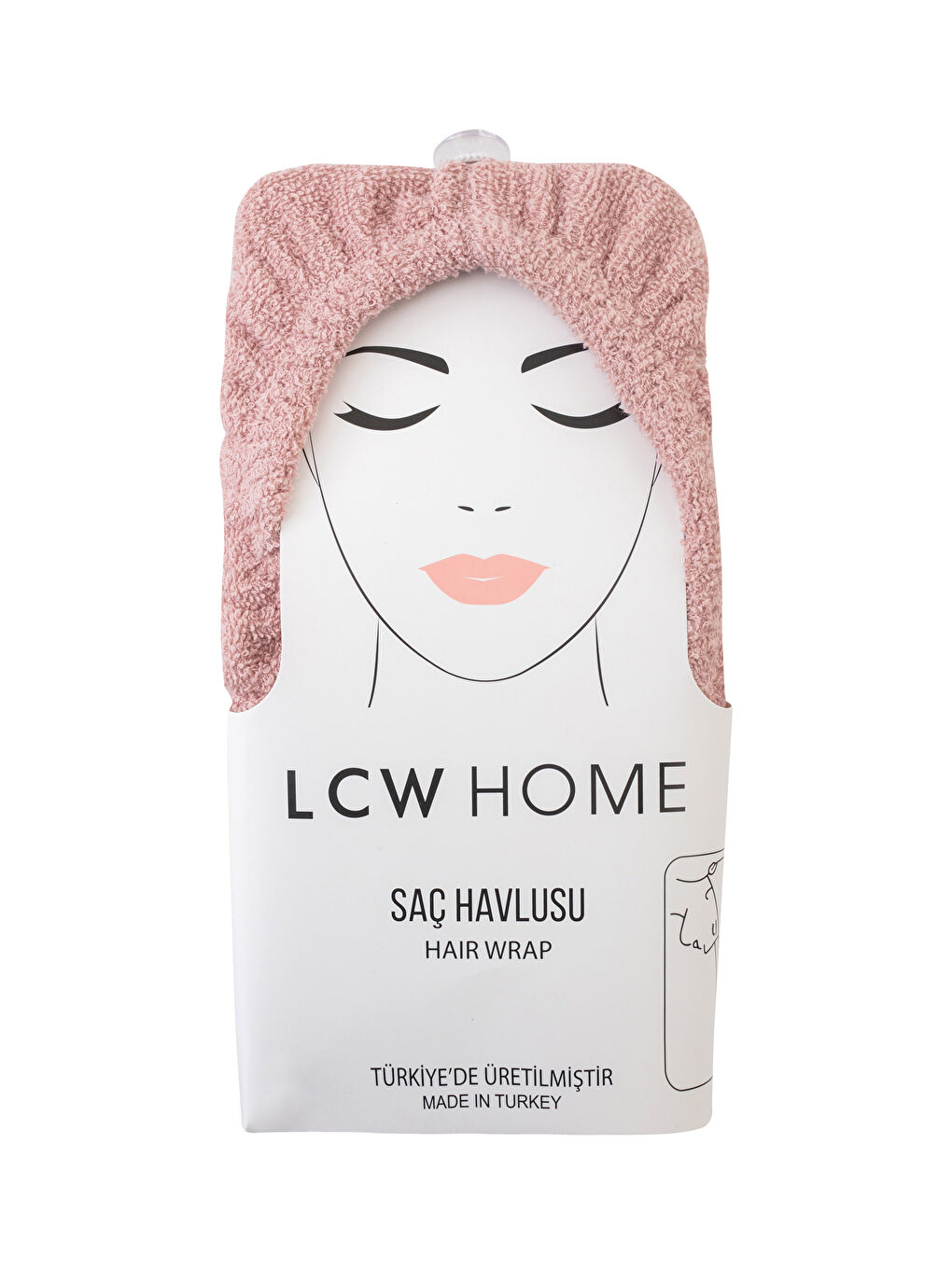 Pembe Kadın Düz Saç Havlusu-3