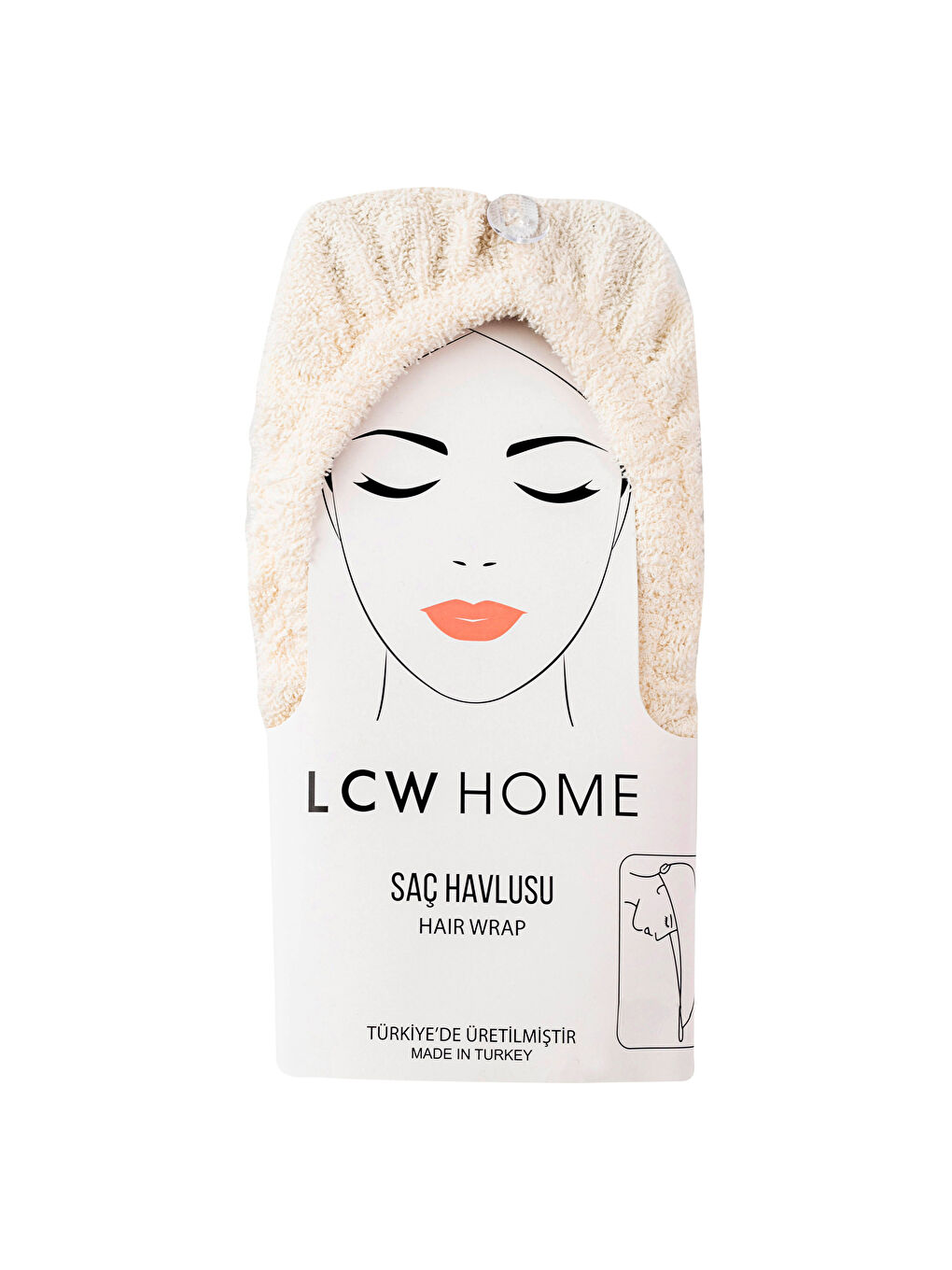 Ekru Kadın Düz Saç Havlusu-2