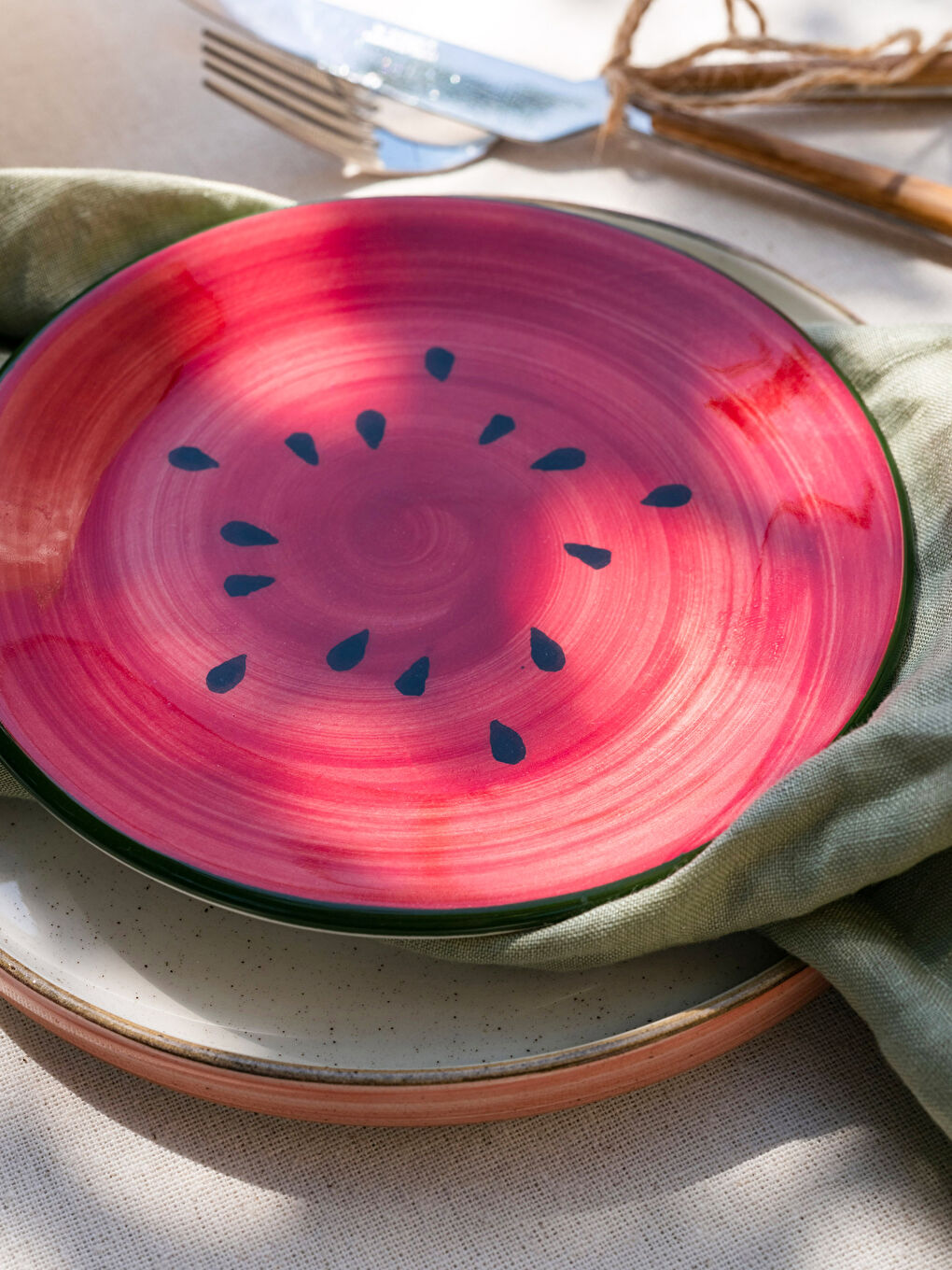 LCW HOME Wassermelone Bedruckter Keramik Kuchenteller 15 Cm -S2K788Z8-F9C