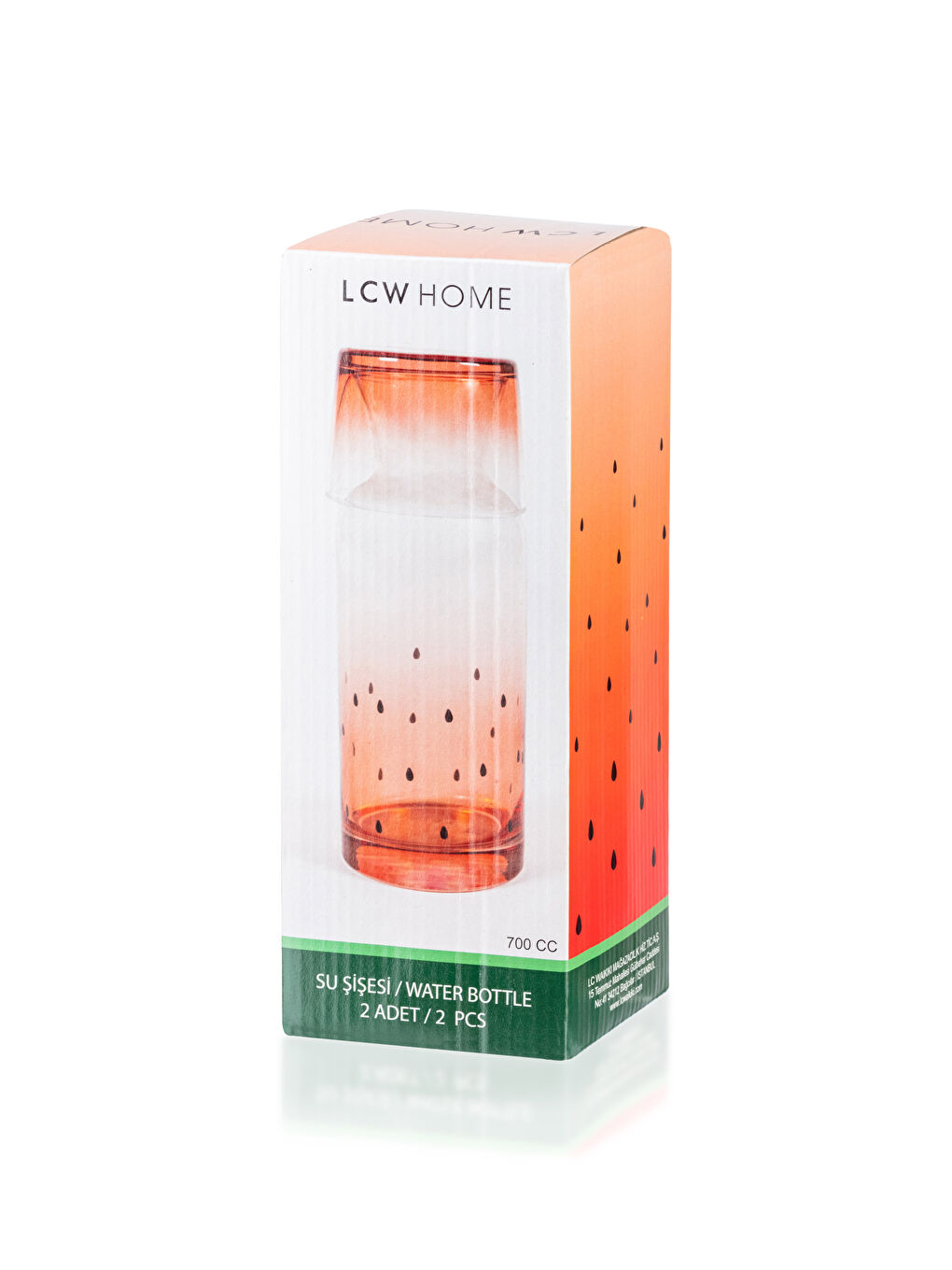 Carafa din Sticlă Imprimată cu Capac 700 ml-4