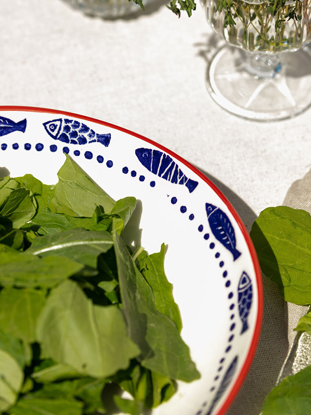 Fish Patterned Ceramic Salad Bowl 26 Cm-2