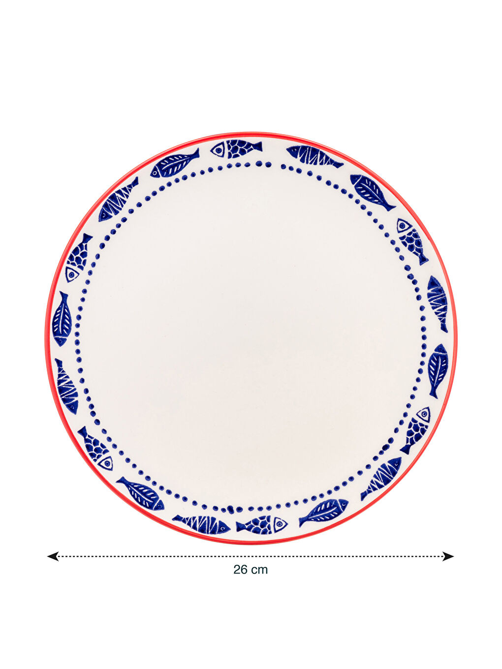 Farfurie Ceramică de Servire cu Model Pește 26 Cm-3
