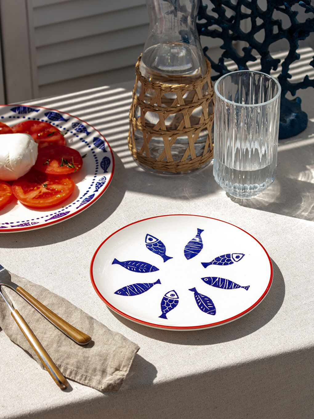 Karışık Balık Baskılı Seramik Tabak 21 cm