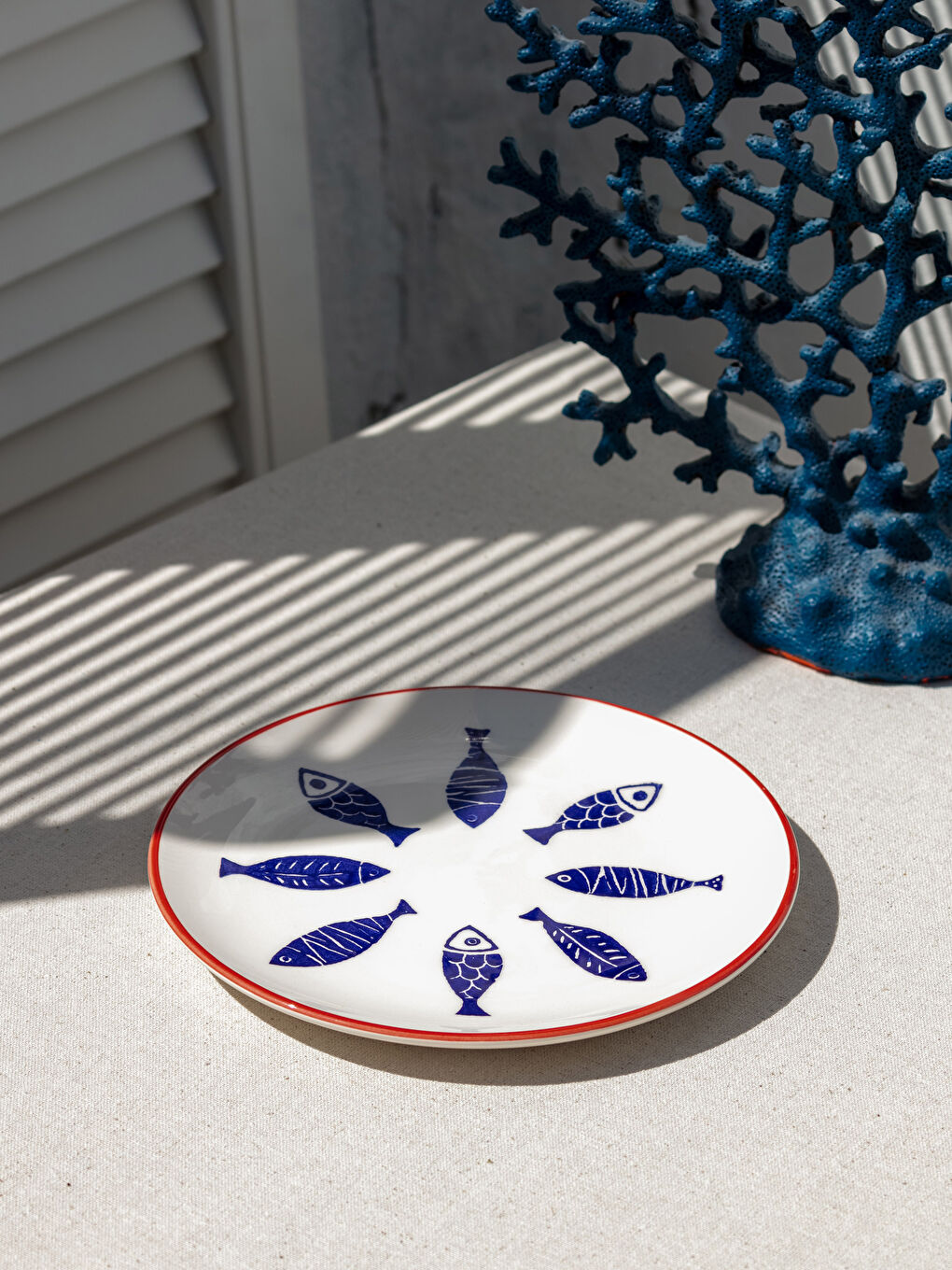 Karışık Balık Baskılı Seramik Tabak 21 cm-1