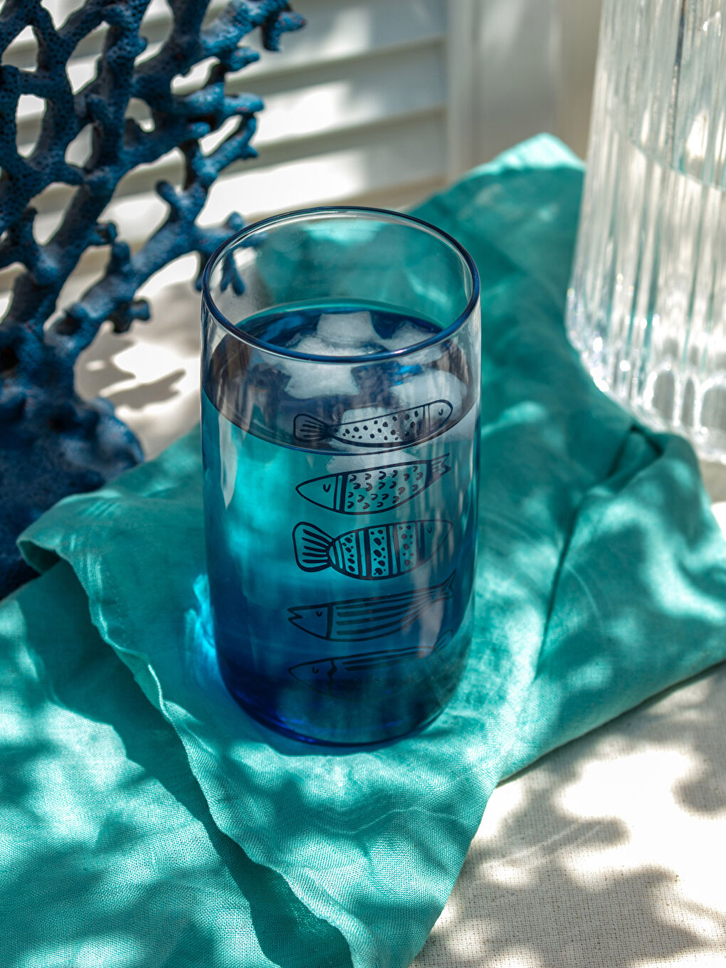 Karışık Balık Baskılı Cam Bardak 570 ml-2