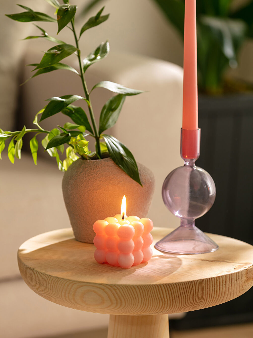 Декоративті көпіршікті шам 5x5 см