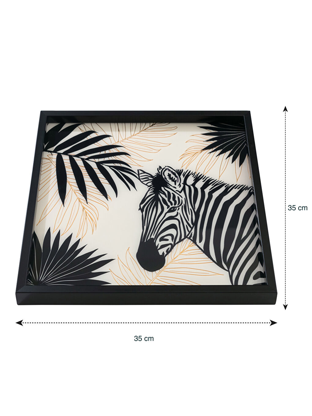 Tavă Decorativă cu Model Zebră 35x35 Cm-2