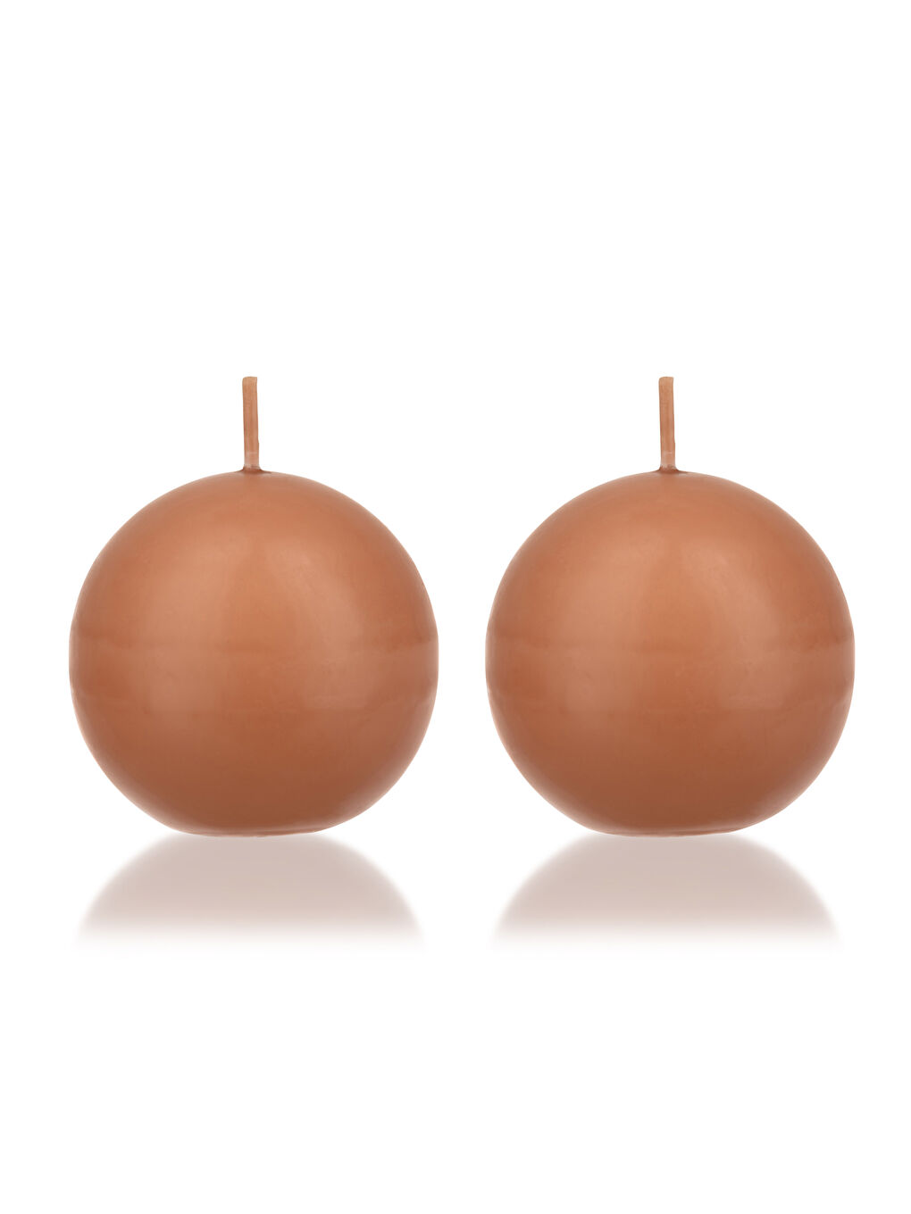 Turuncu Yuvarlak Mum 2'li 6 cm-2