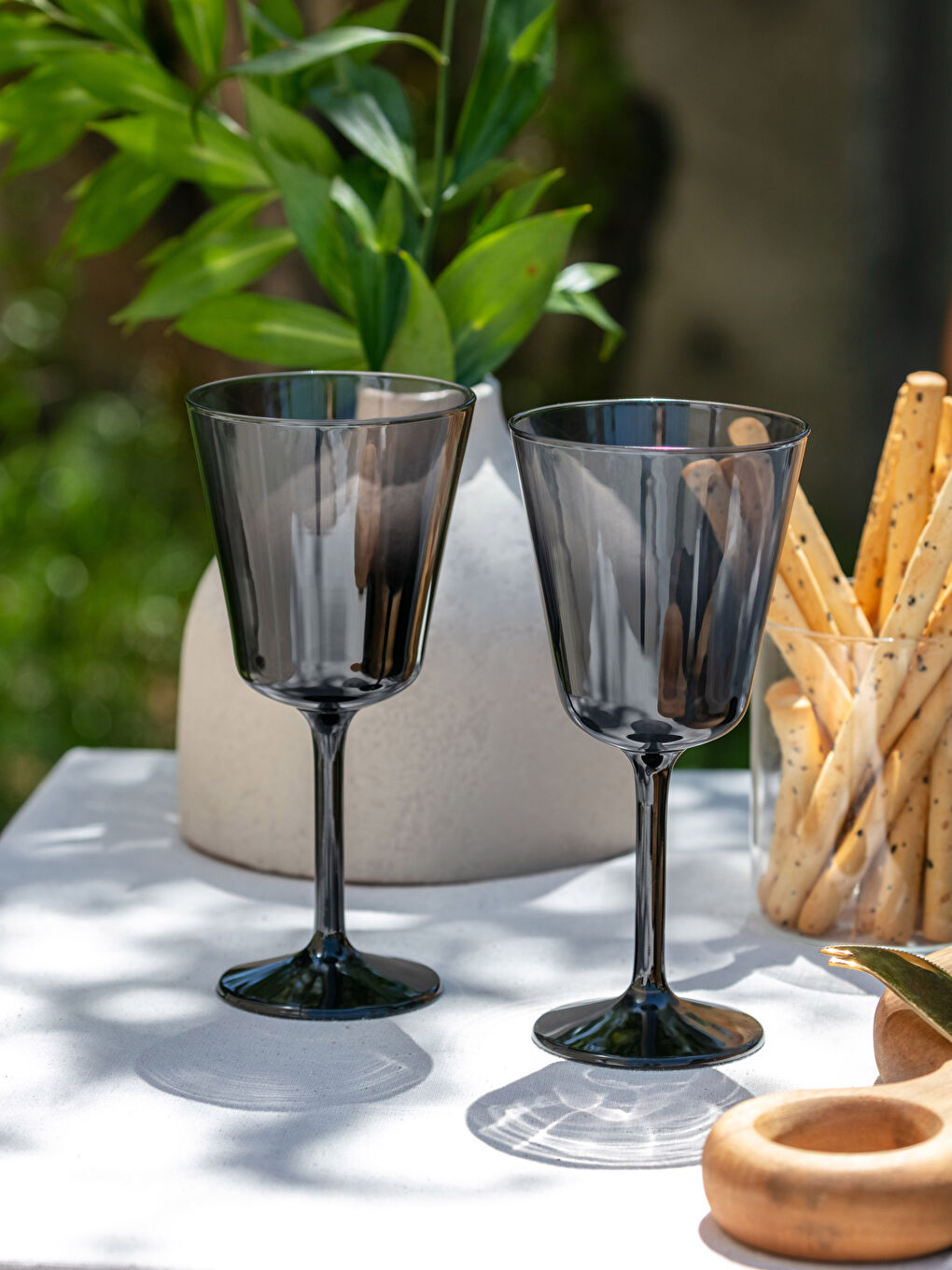 Siyah Cam Kadeh Seti 2'li 280 ml-1