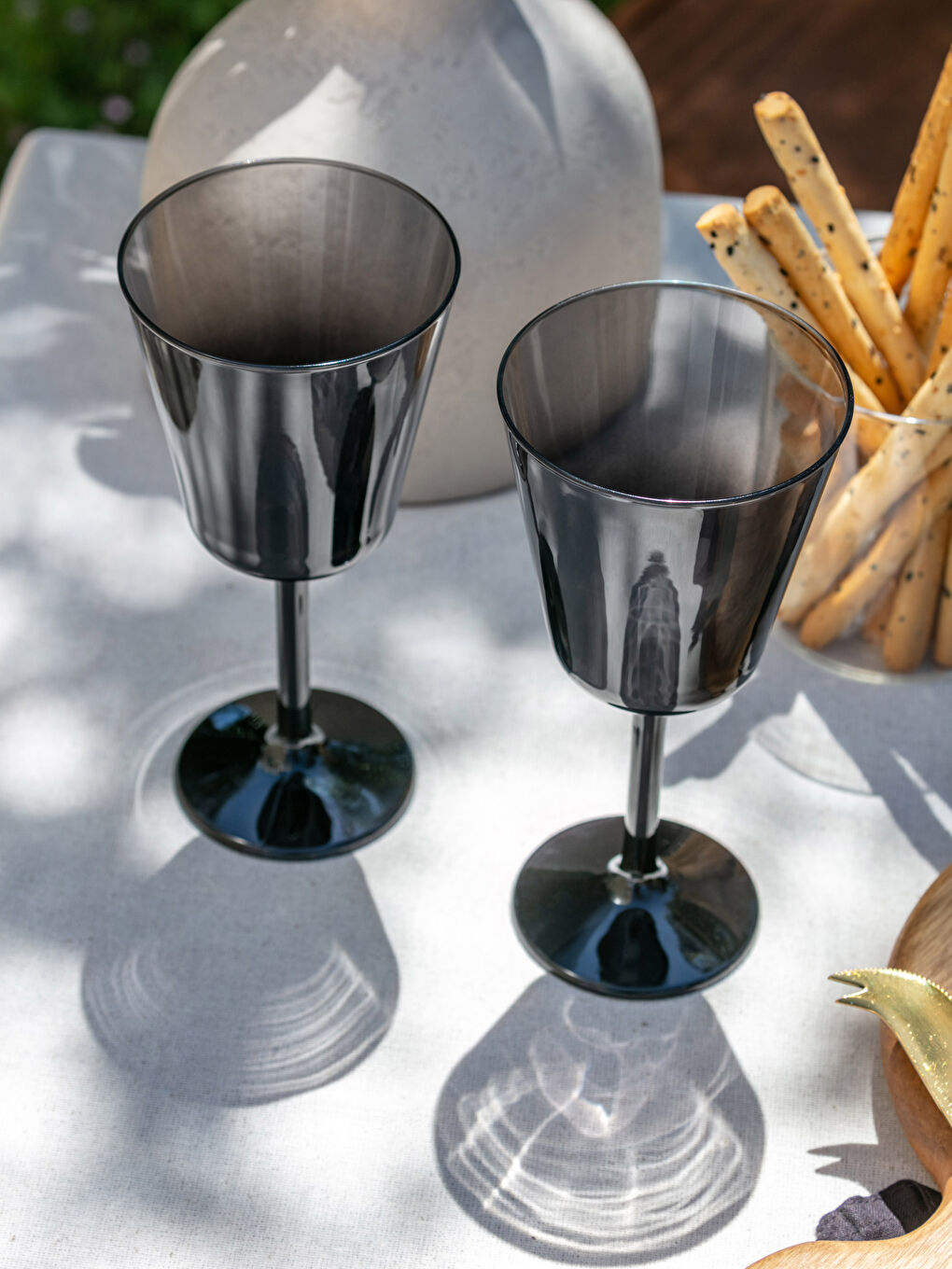 Siyah Cam Kadeh Seti 2'li 280 ml-2