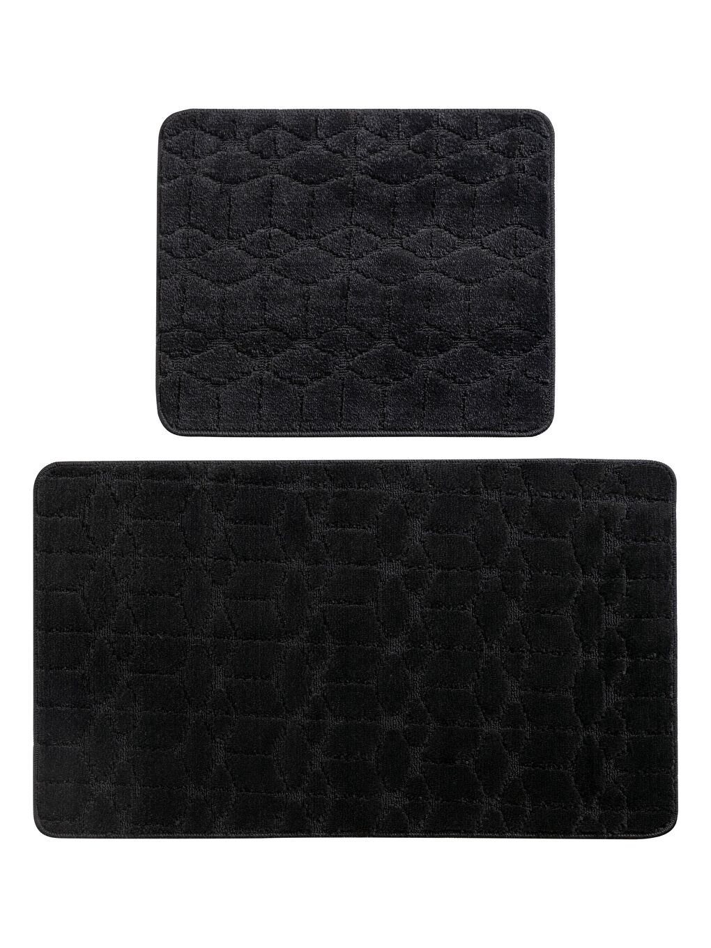 Gri Geometrik Desenli Banyo Paspası 2'li-4