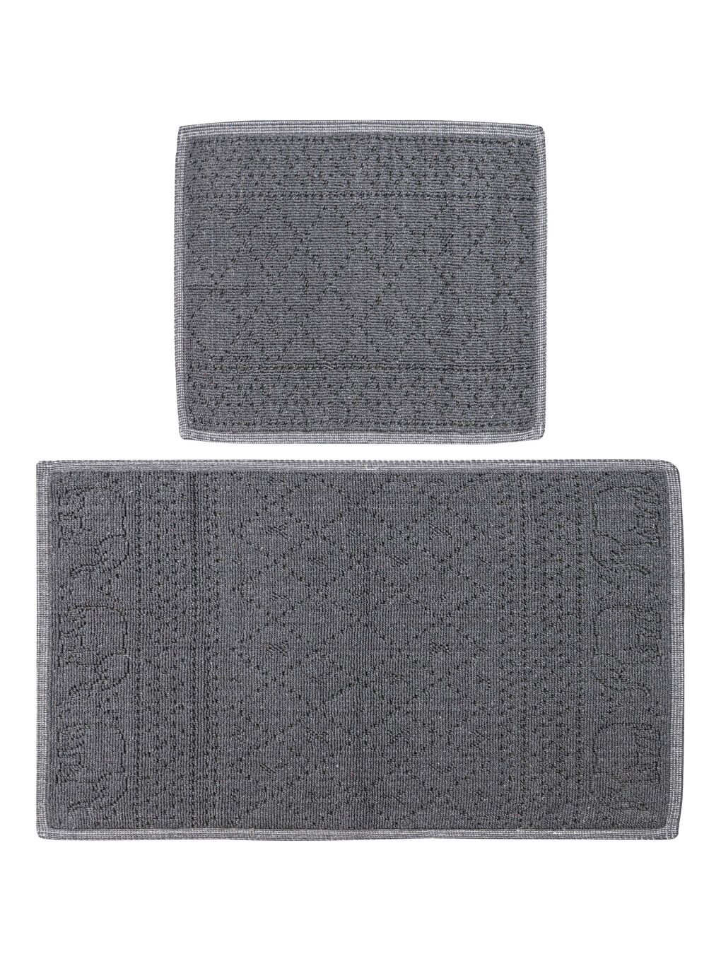 Antrasit Desenli Banyo Paspası 2'li-4