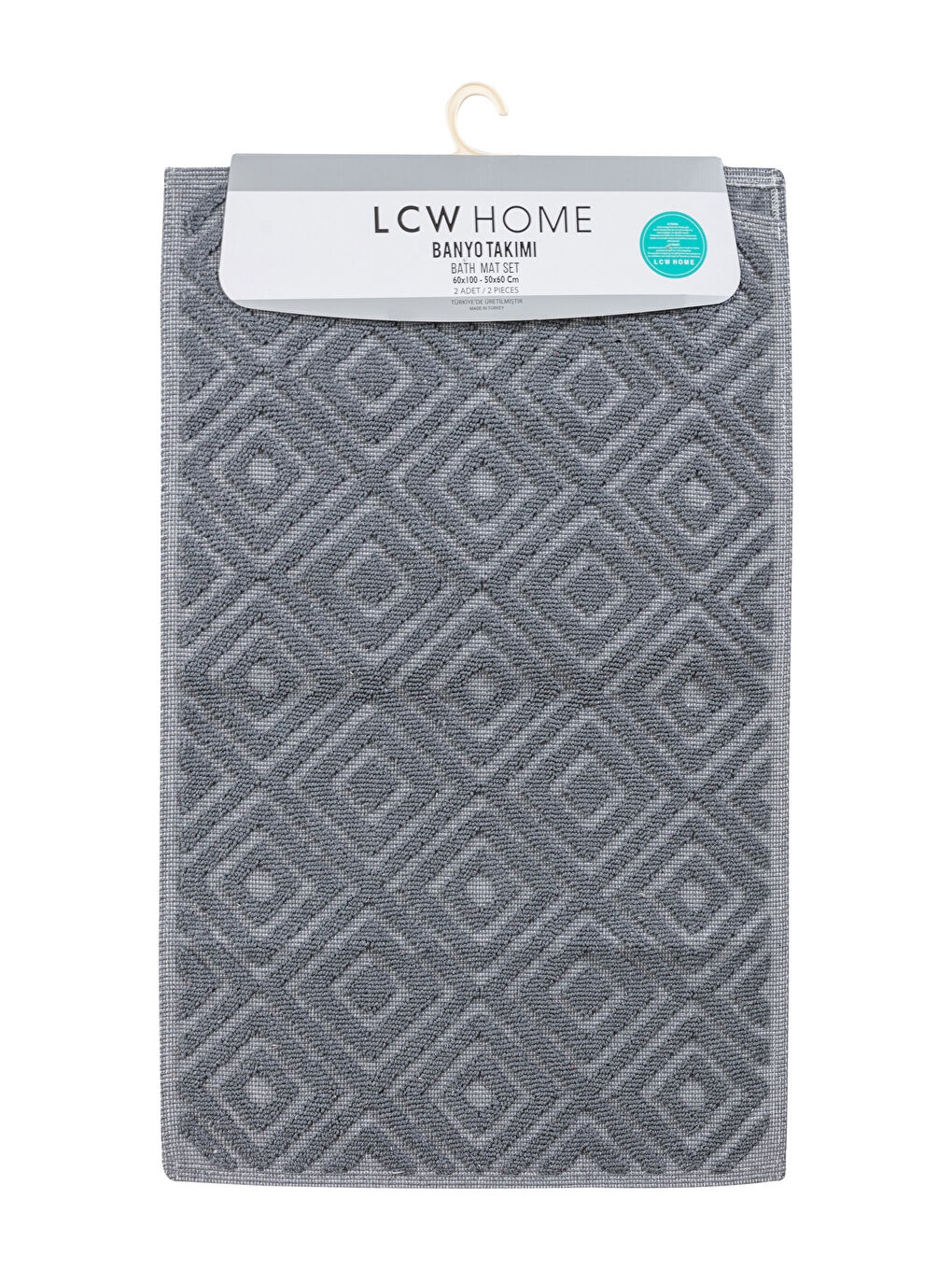 Cotton Geometric Patterned Bath Mat 2 Pack-3