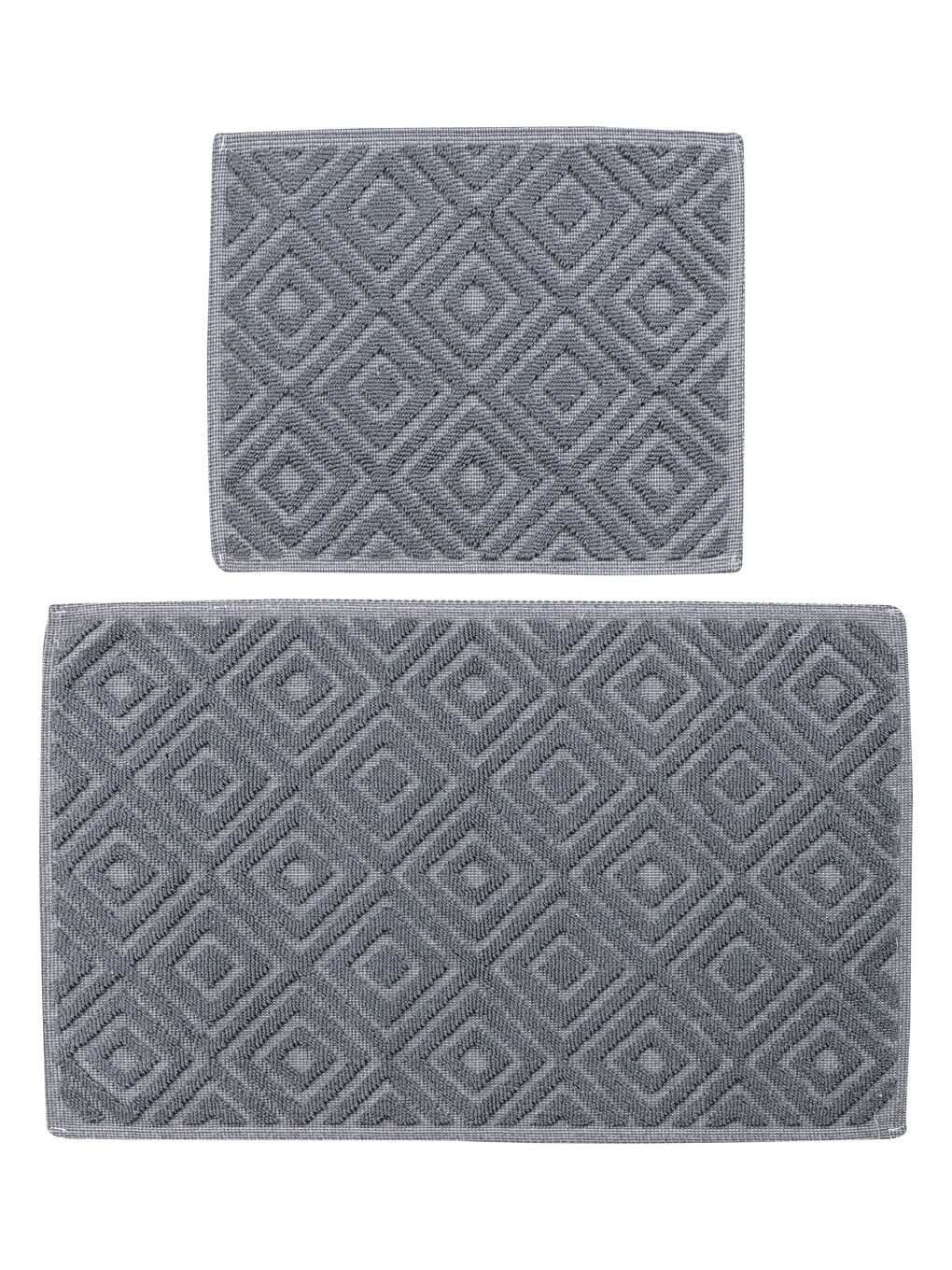 Cotton Geometric Patterned Bath Mat 2 Pack-4