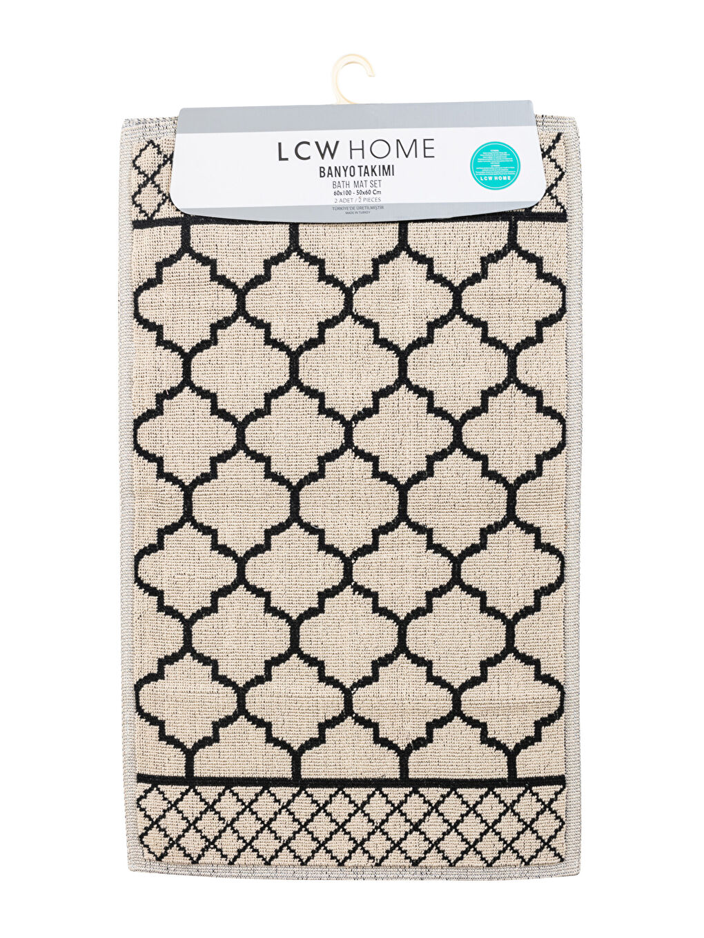 LCW HOME Cotton Geometric Patterned Bath Mat 2 Pack -S2KC27Z8-LQJ