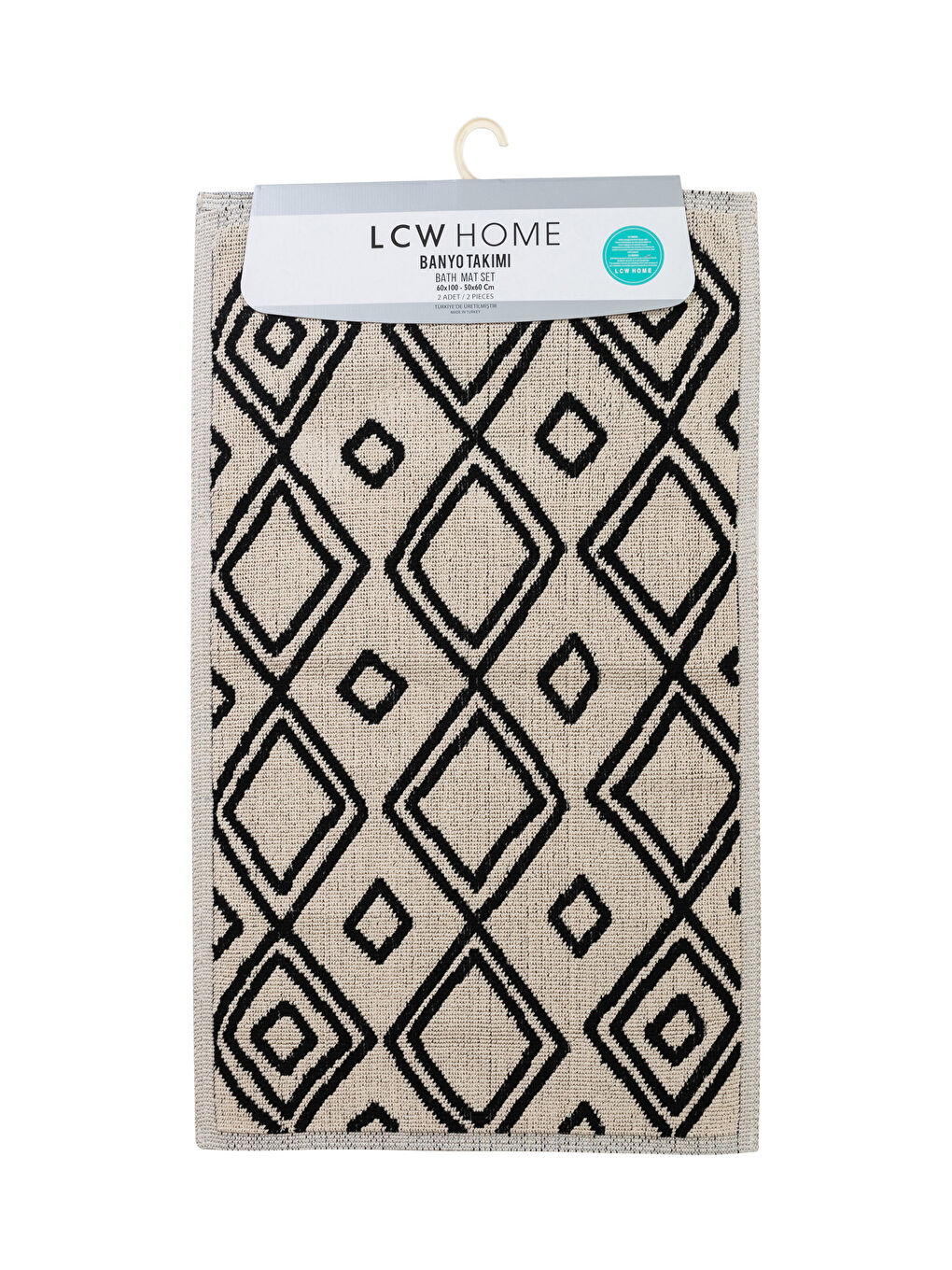 Cotton Geometric Patterned Bath Mat 2 Pack-3
