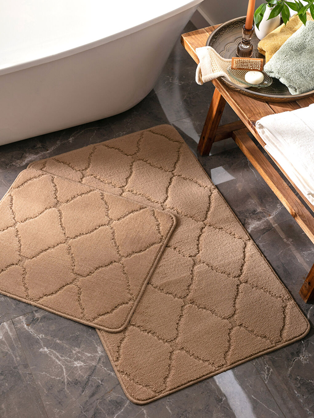 Geometric Patterned Bath Mat 2 Pack -S2KC35Z8-T7V