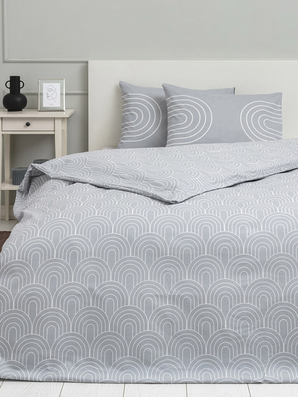 LCW HOME Double Cotton Patterned Duvet Cover and Pillowcase -S2KC64Z8-LRW