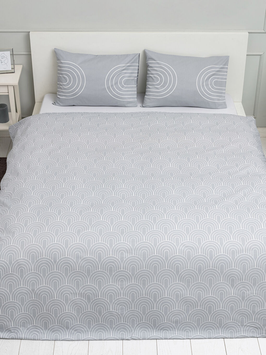 LCW HOME Double Cotton Patterned Duvet Cover and Pillowcase -S2KC64Z8-LRW