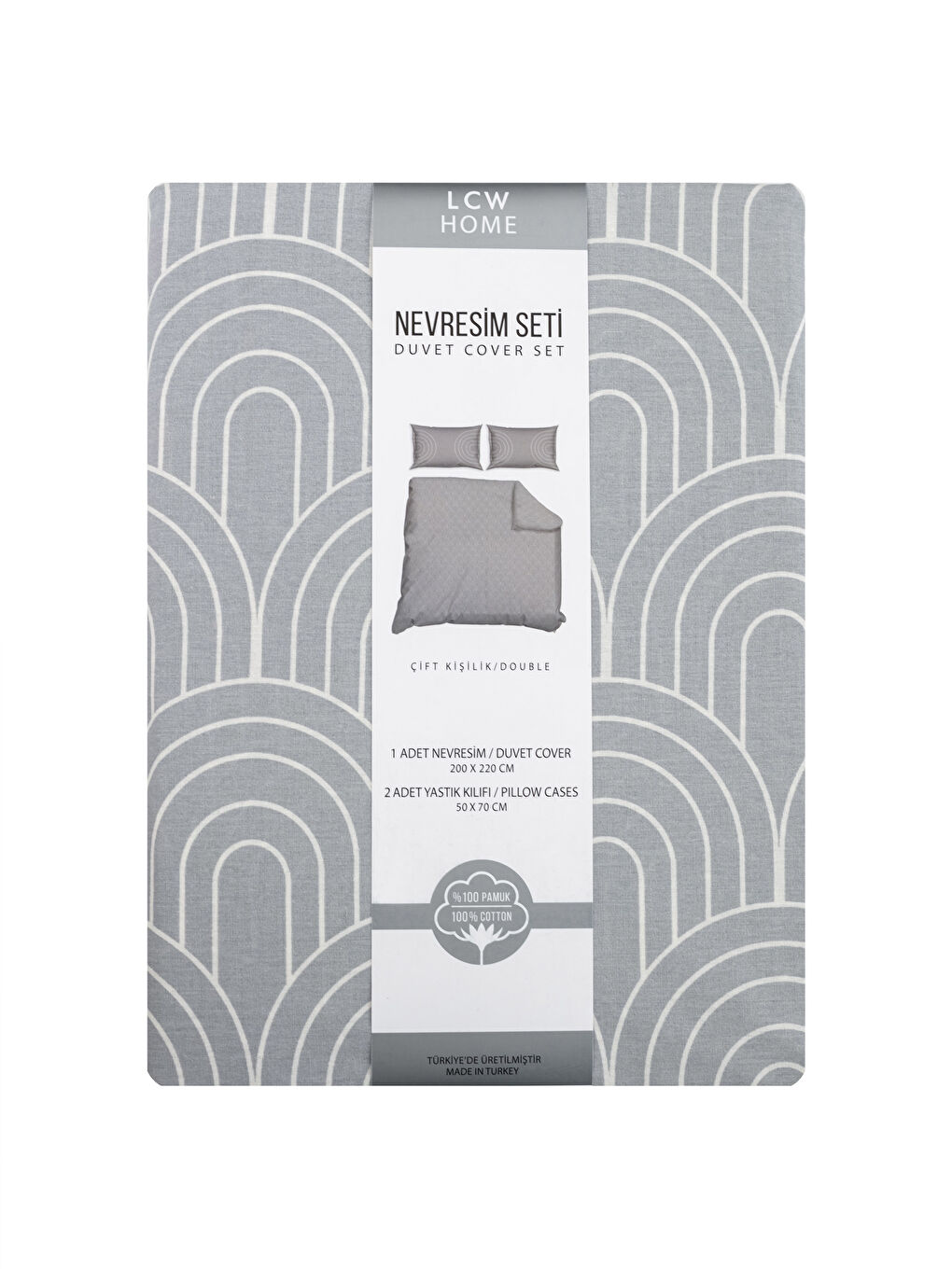 LCW HOME Double Cotton Patterned Duvet Cover and Pillowcase -S2KC64Z8-LRW