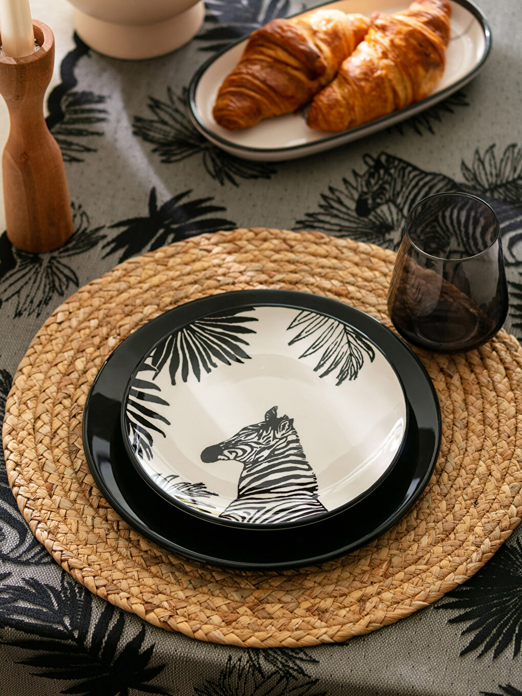Zebra Printed Ceramic Plate 21 Cm