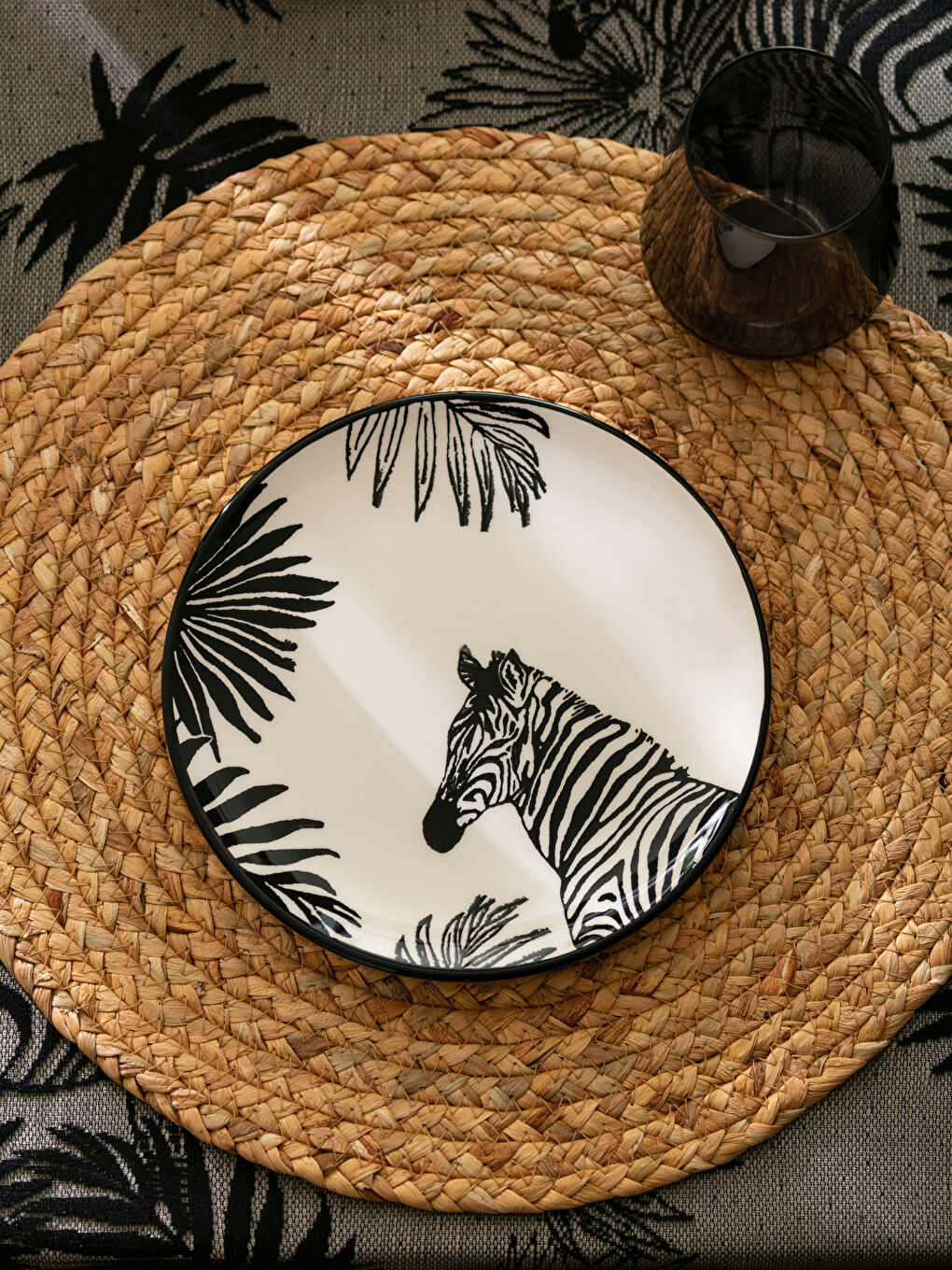 Zebra Printed Ceramic Plate 21 Cm-1