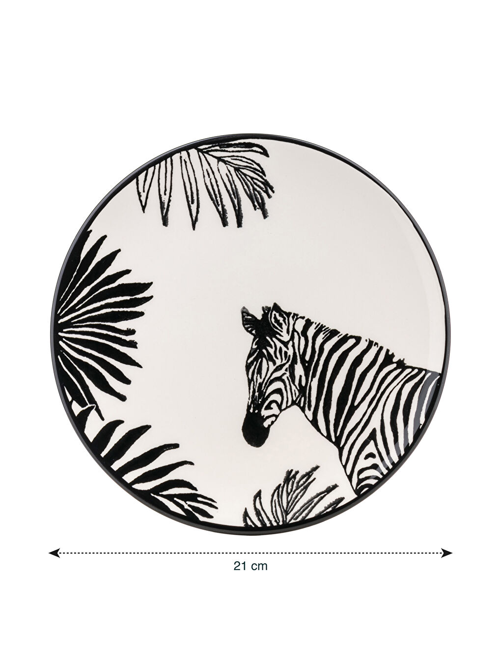 Zebra Printed Ceramic Plate 21 Cm-3