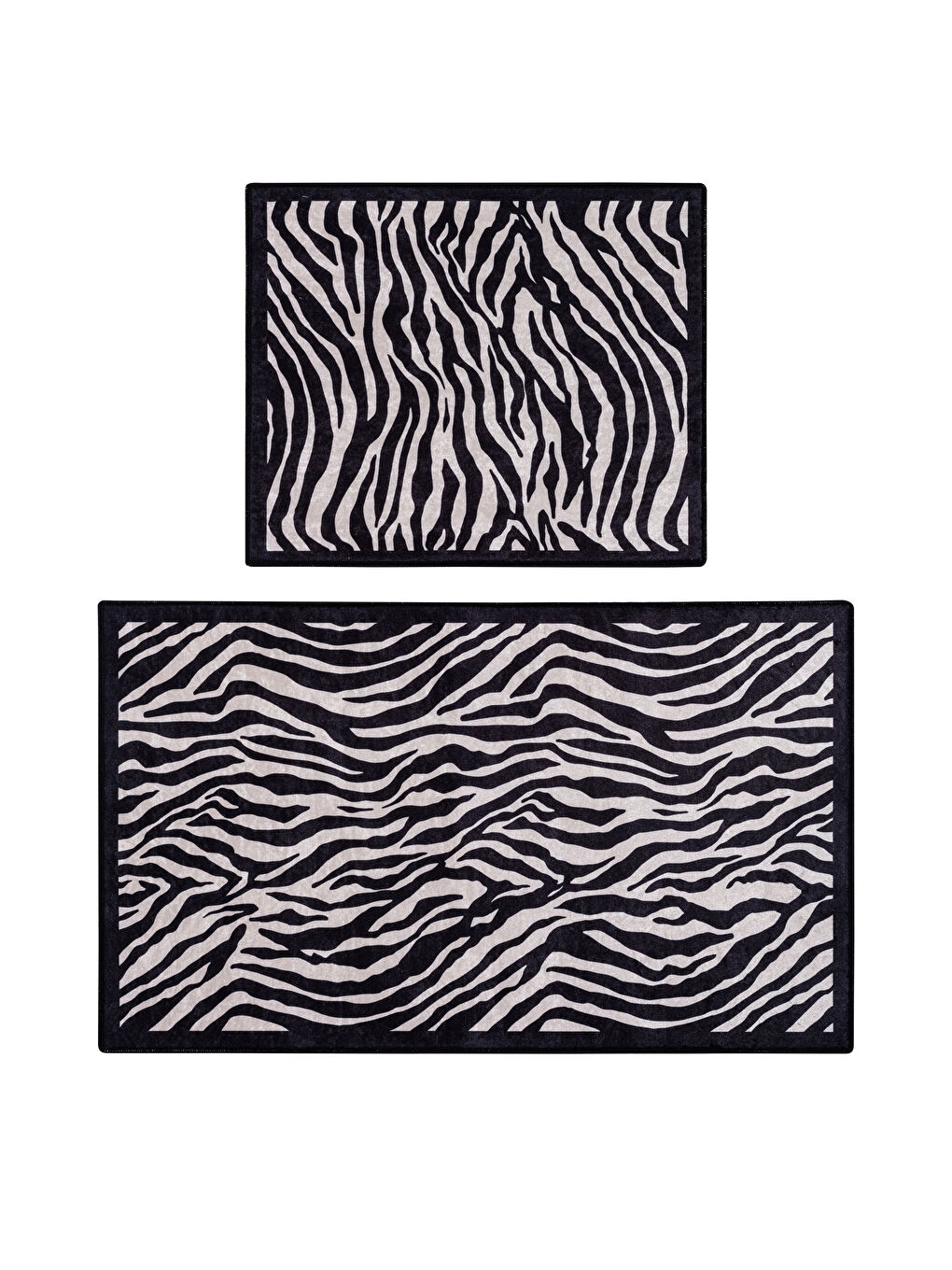 LCW HOME Zebra Patterned Bath Mat 2 Pack -S2KH42Z8-LQJ