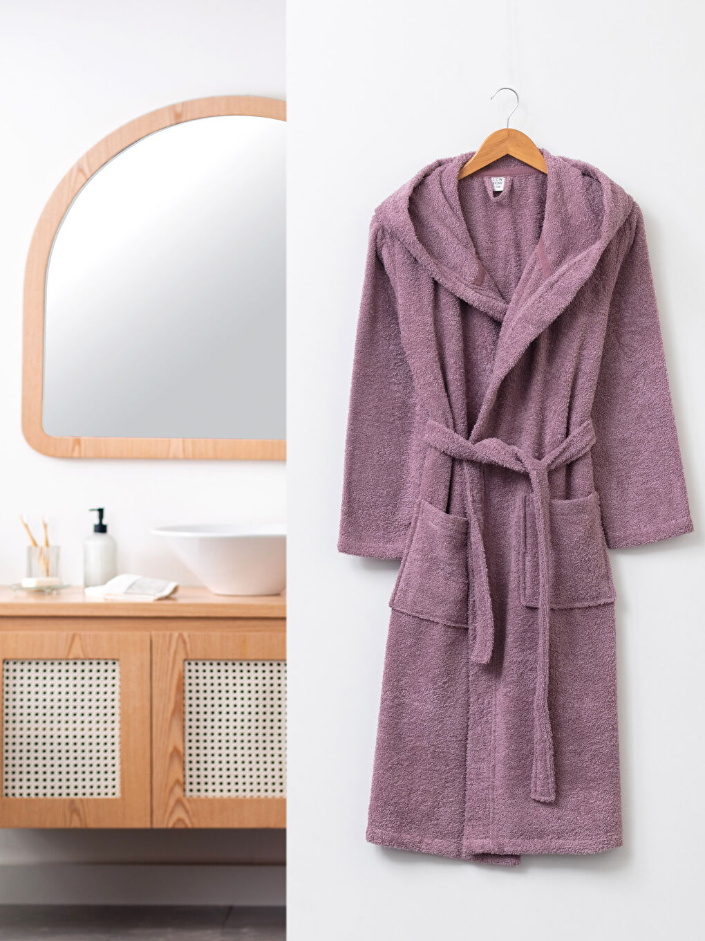 LCW HOME Plain Long Hooded Women's Bathrobe -S2KH72Z8-FBY