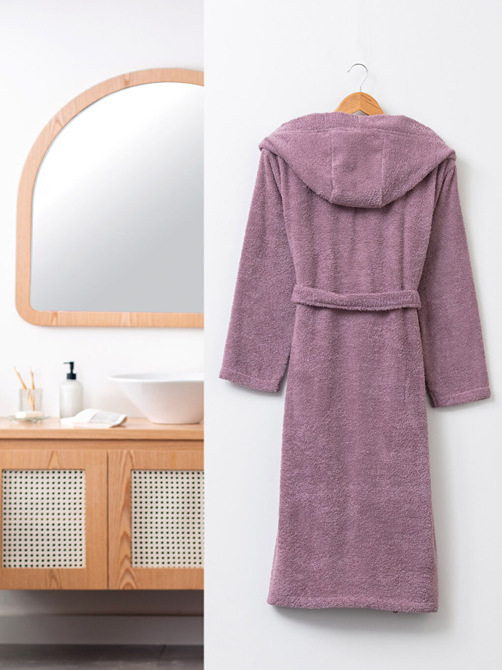 LCW HOME Plain Long Hooded Women's Bathrobe -S2KH72Z8-FBY