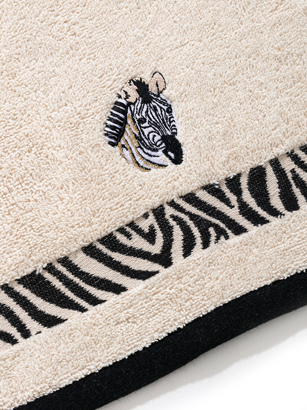 LCW HOME Zebra Embroidered Cotton Hand Towel 30x50 Cm -S2KH75Z8-CV5