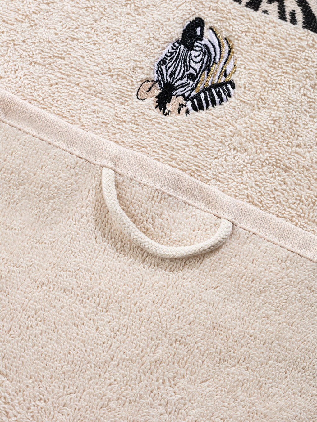 LCW HOME Zebra Embroidered Cotton Hand Towel 30x50 Cm -S2KH75Z8-CV5