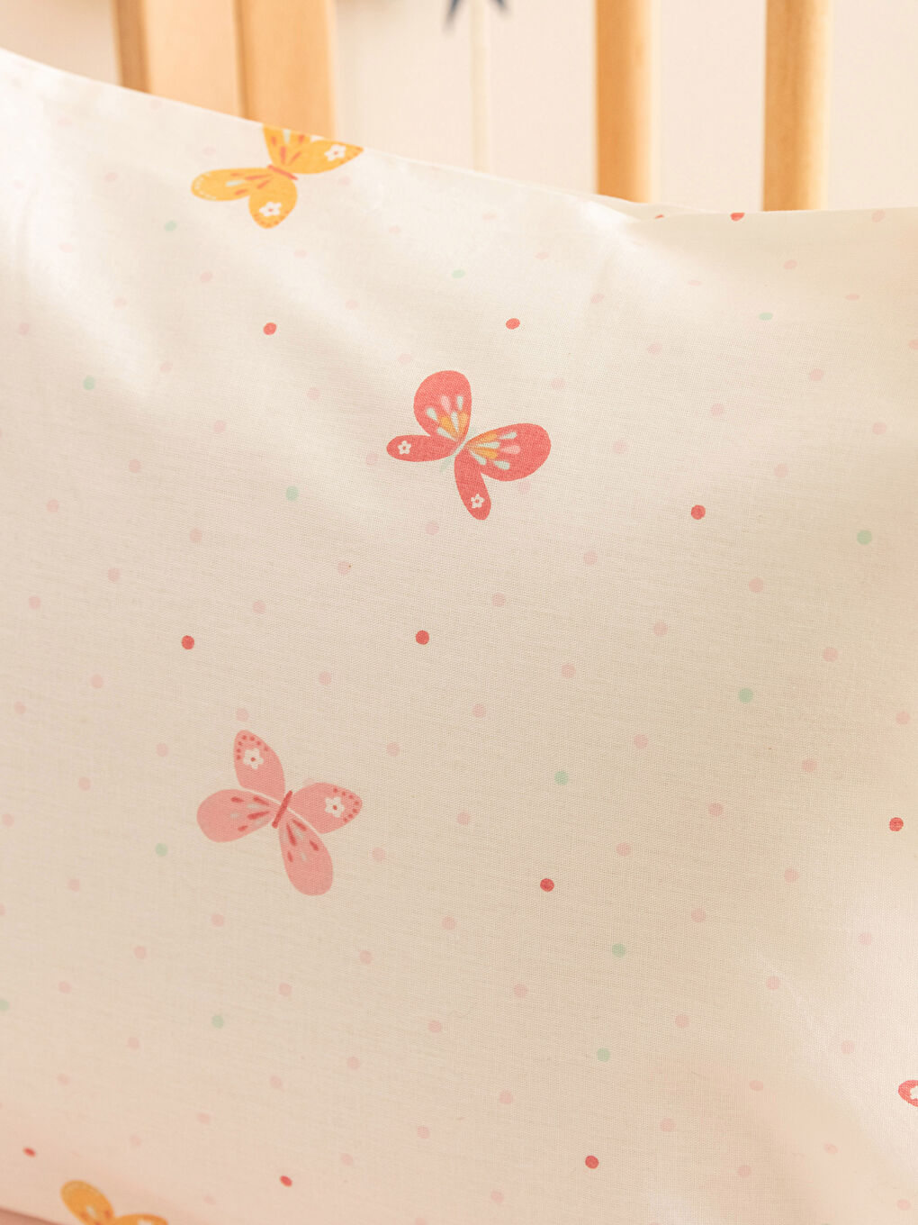 Parure de Lit Bébé en Piqué de Coton à Motif Papillon-3