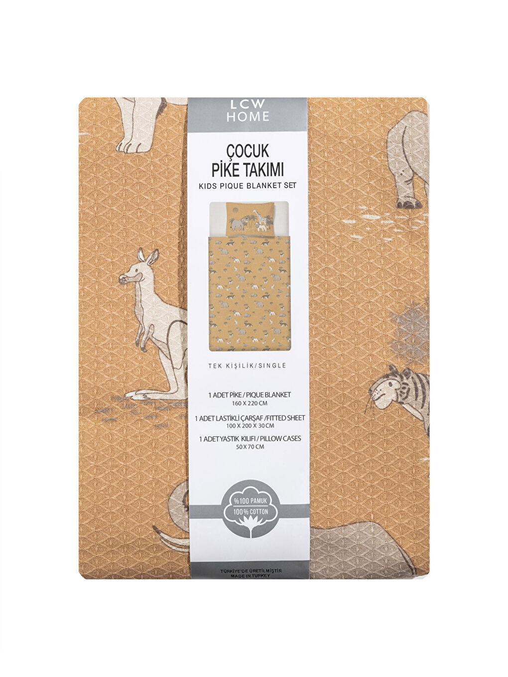 Karışık Desenli Pamuklu Çocuk Pike Takımı-7