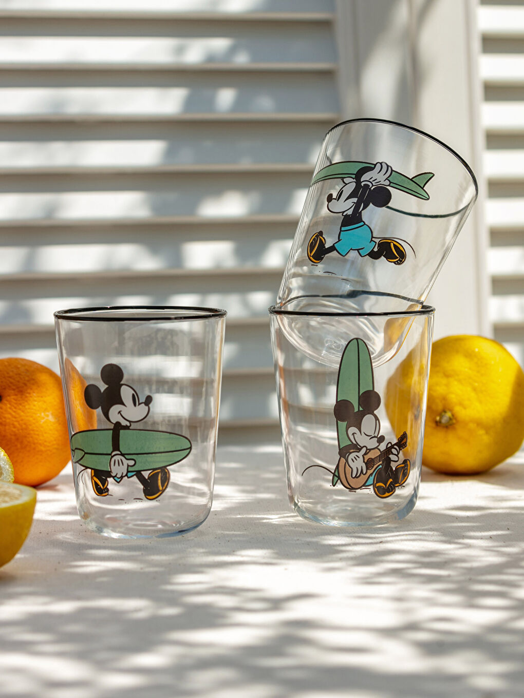 Karışık Mickey Mouse Lisanslı Cam Bardak 3'lü 250 ml