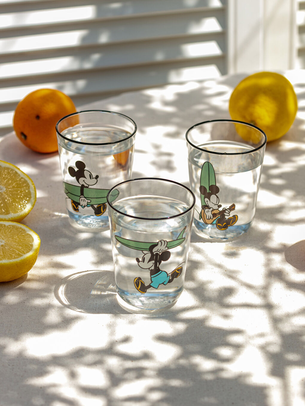 Karışık Mickey Mouse Lisanslı Cam Bardak 3'lü 250 ml-1