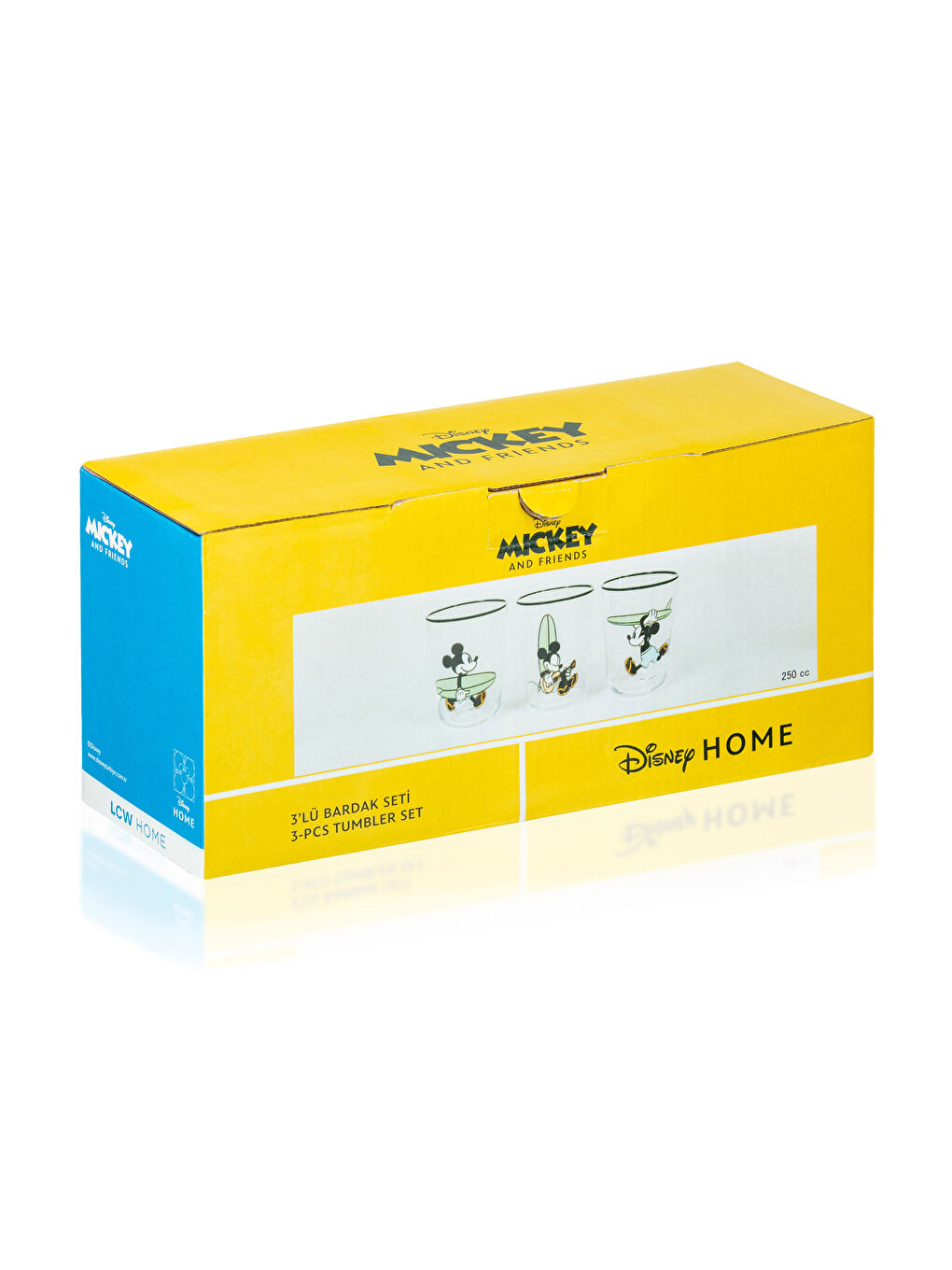 Karışık Mickey Mouse Lisanslı Cam Bardak 3'lü 250 ml-3