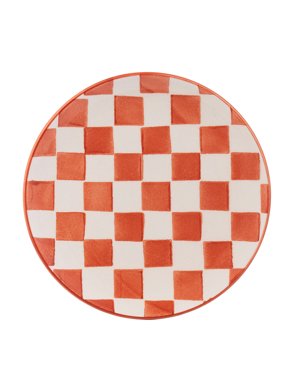 Checker Pattern Ceramic Cake Plate 21 Cm -S2KP28Z8-LSN