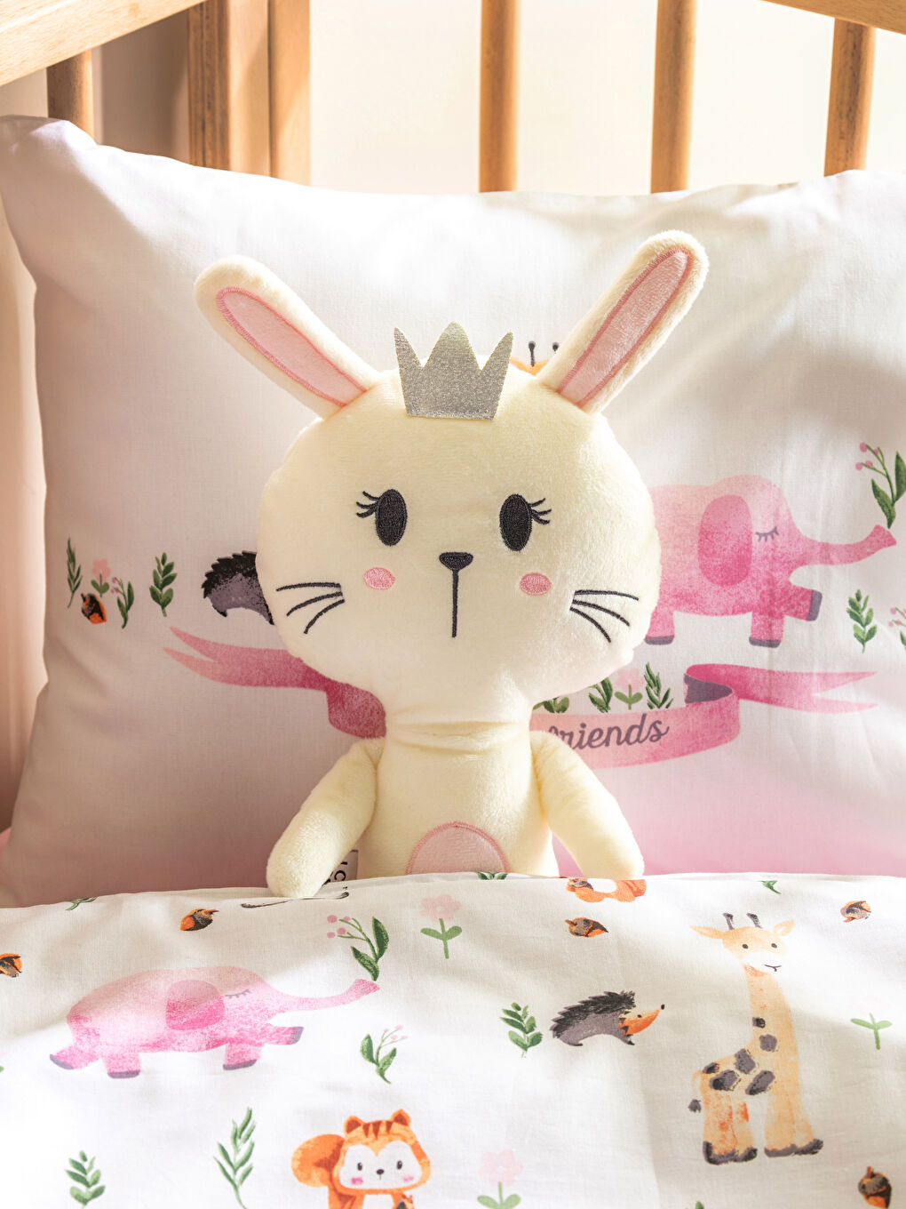 Plush Stuffed Embroidered Baby Pillow 20x42 Cm