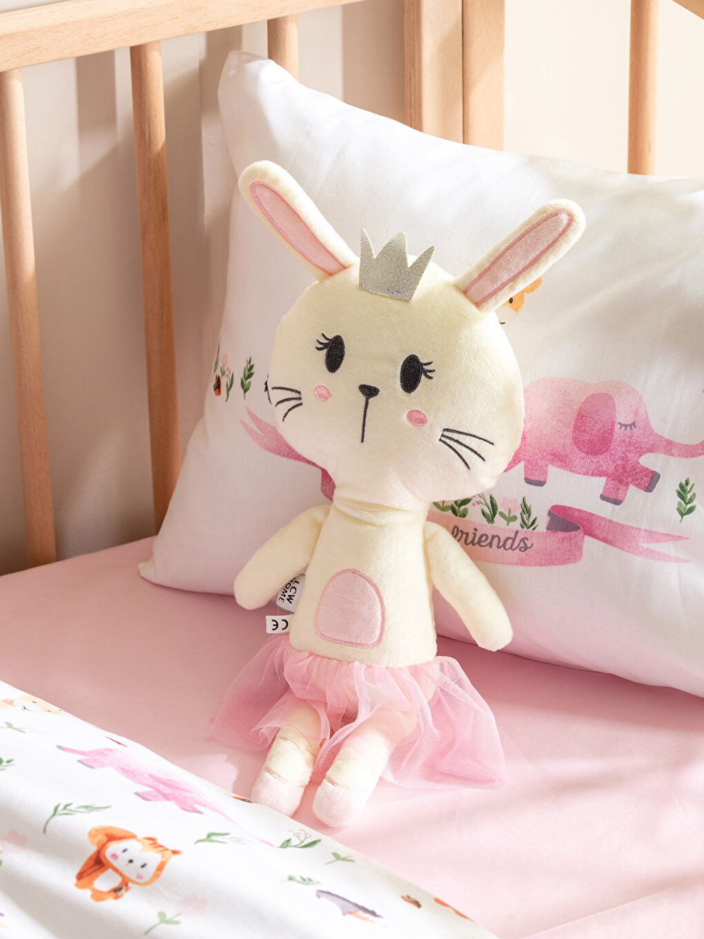 Plush Stuffed Embroidered Baby Pillow 20x42 Cm-1