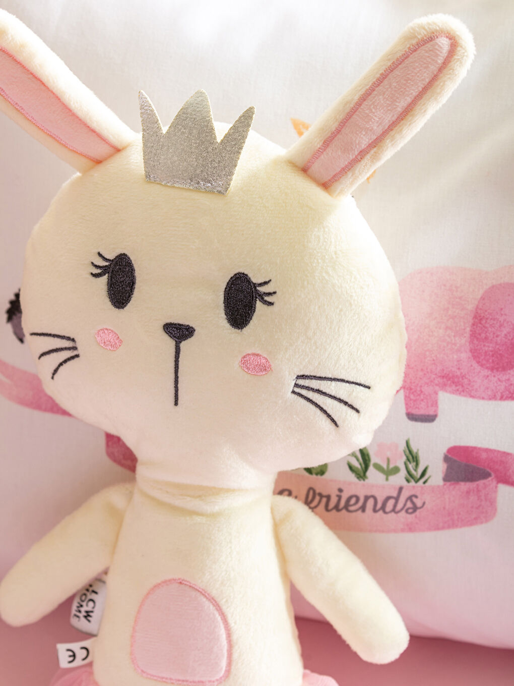 Plush Stuffed Embroidered Baby Pillow 20x42 Cm-2