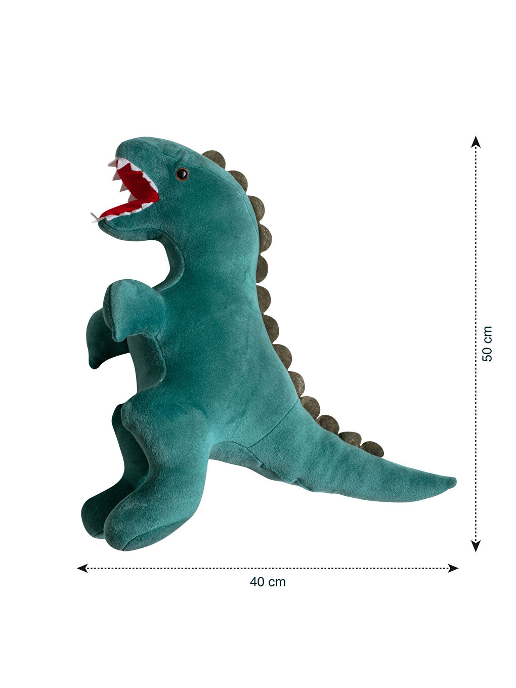 Haki Pelüş Dolgulu Dinozor Bebek Kırlent 40x50 cm-3