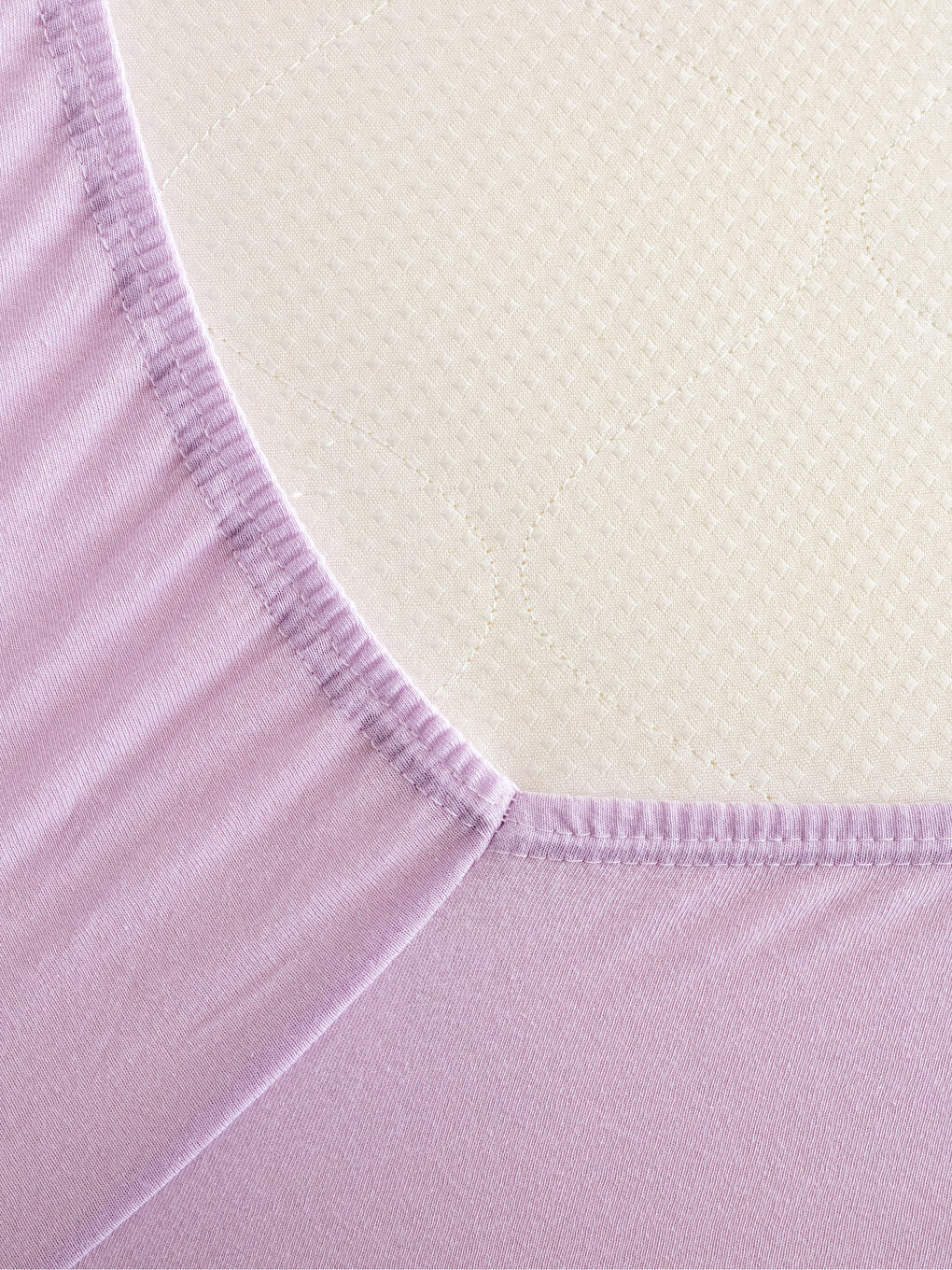 Lila Lastikli Örme Çift Kişilik Çarşaf 160x200x30 cm-2