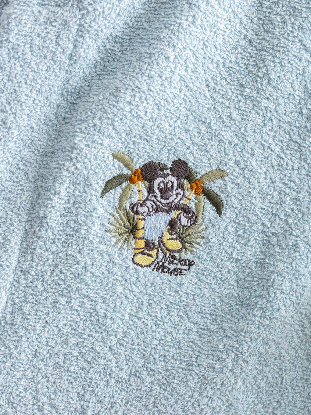 Mavi Mickey Mouse Lisanslı Kapüşonlu Erkek Çocuk Bornoz-2