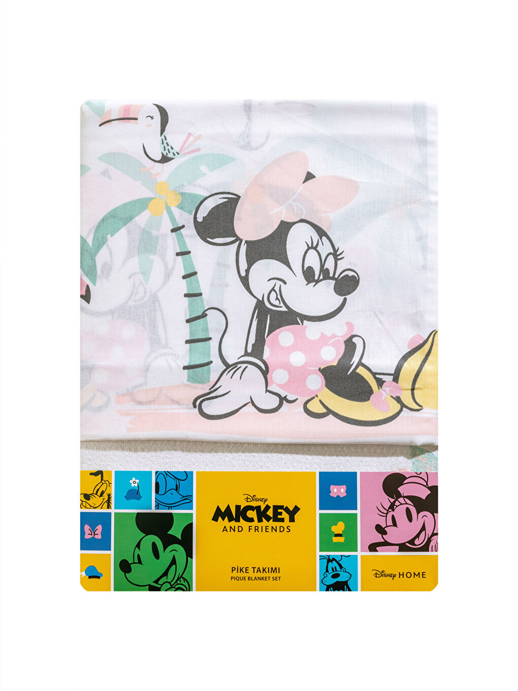 Karışık Minnie Mouse Lisanslı Pamuklu Tek Kişilik Çocuk Pike Takımı-8