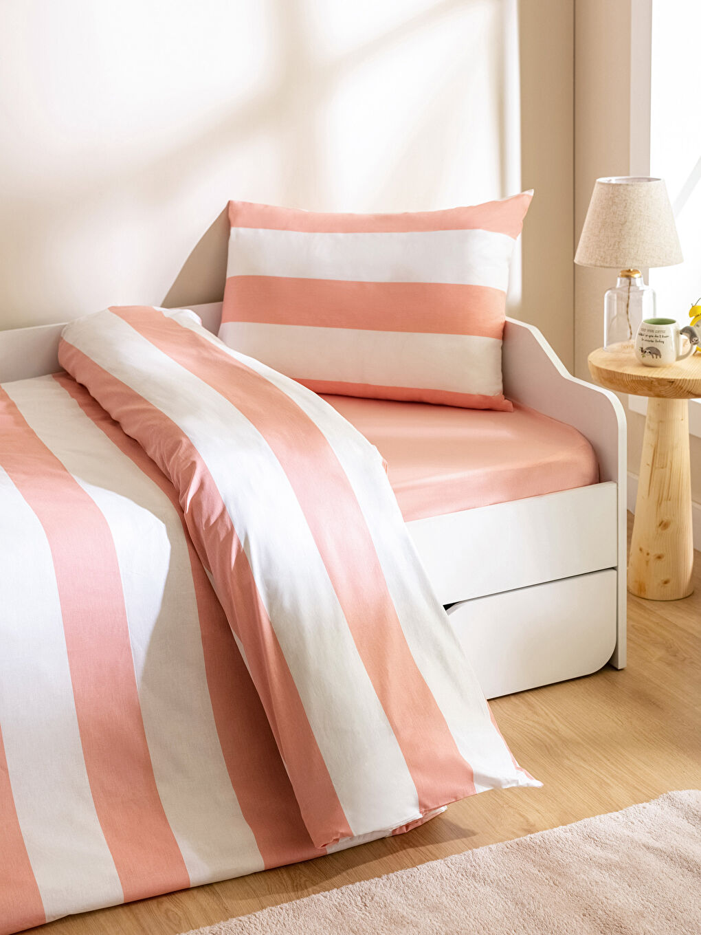 Striped Cotton Girl Duvet Cover Set