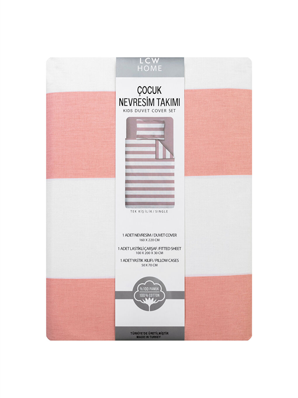 Striped Cotton Girl Duvet Cover Set-8